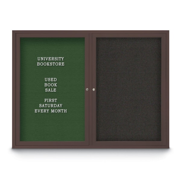 Corkboard, 18"x24", Surf/Bronze